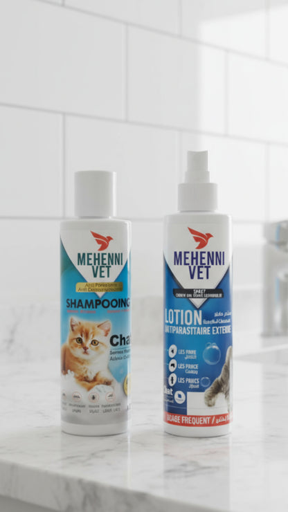 Pack Anti-Parasitaire Complet – Shampooing + Lotion pour Chiens & Chats