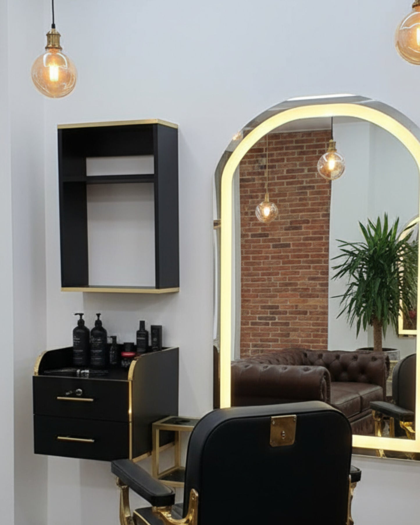 Meuble de Coiffure Professionnel – خزانة لصالونات الحلاقة (قطعتان)